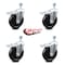 Service Caster 5 Inch Hard Rubber Swivel 10mm Threaded Stem Caster Set Total Lock Brake SCC SCC-TSTTL20S514-HRS-M1015-4 - alternate 3